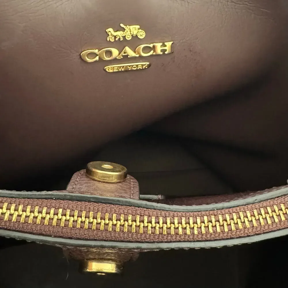 Coach Town Bucket Large Bag Pebble Leather Shoulder Crossbody Black 91122